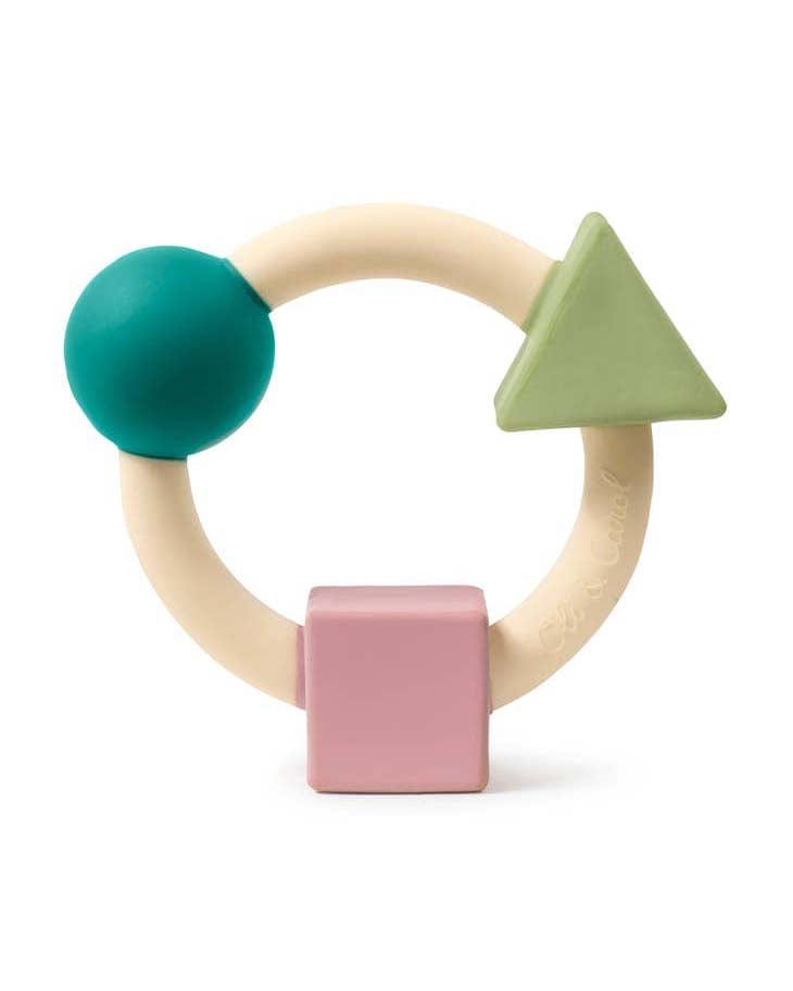 Little oli + carol baby accessories bauhaus teething ring in pastel colors