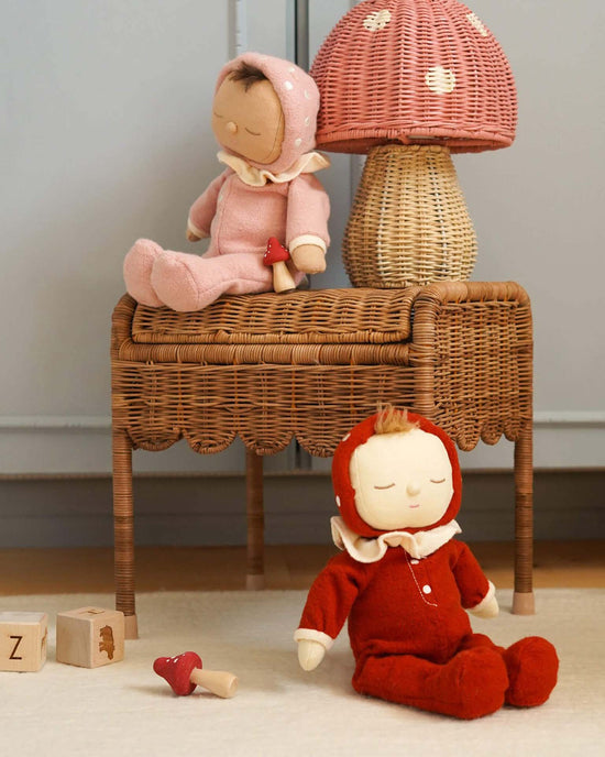 Little olli ella play dozy dinkum toadstool moppet in red