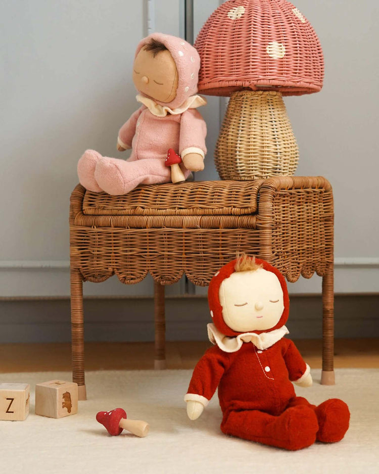 Little olli ella play dozy dinkum toadstool moppet in red
