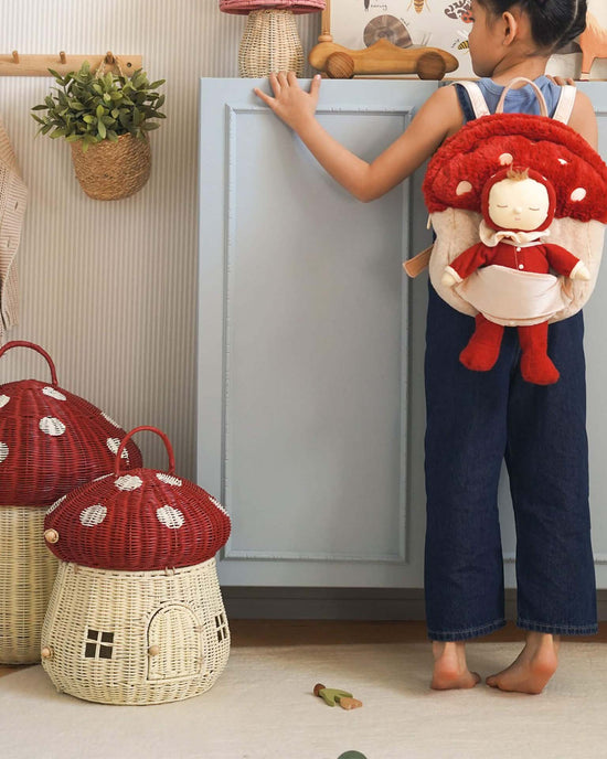 Little olli ella play dozy dinkum toadstool moppet in red