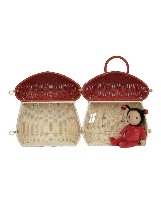Little olli ella play mushroom doll house in red