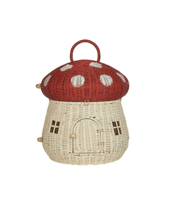 Little olli ella play mushroom doll house in red