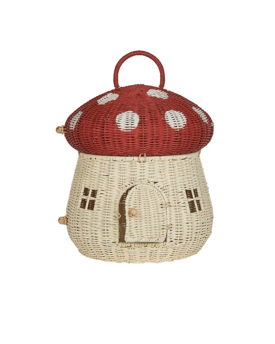 Little olli ella play mushroom doll house in red