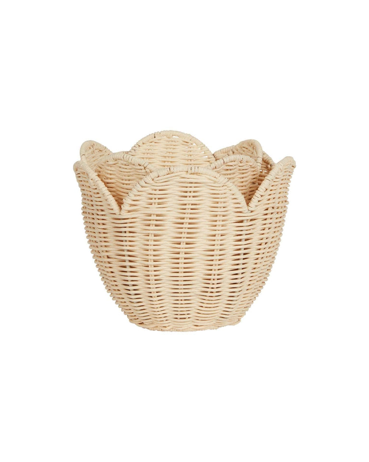 Little olli ella room rattan lily basket set in butter cream