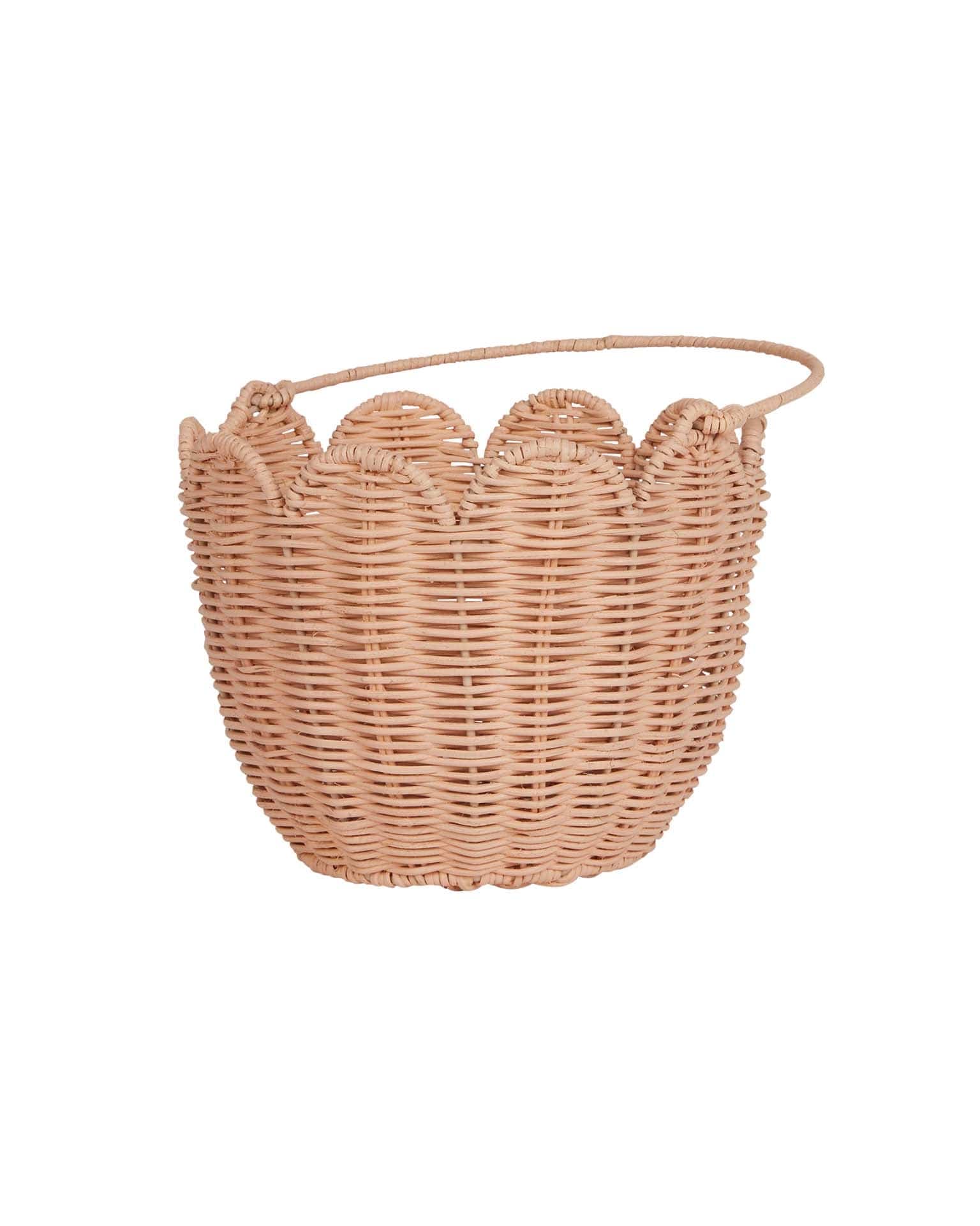 Rattan Tulip Carry Basket – Seashell Pink