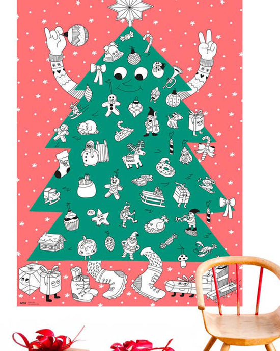 Little omy play christmas tree giant coloring poster