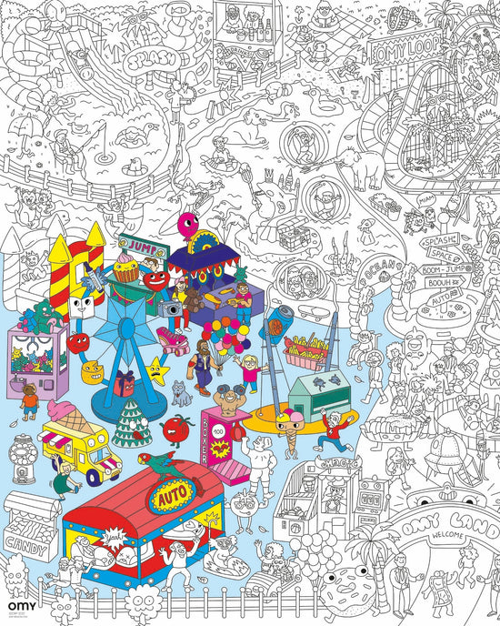 Little omy play fun park coloring poster