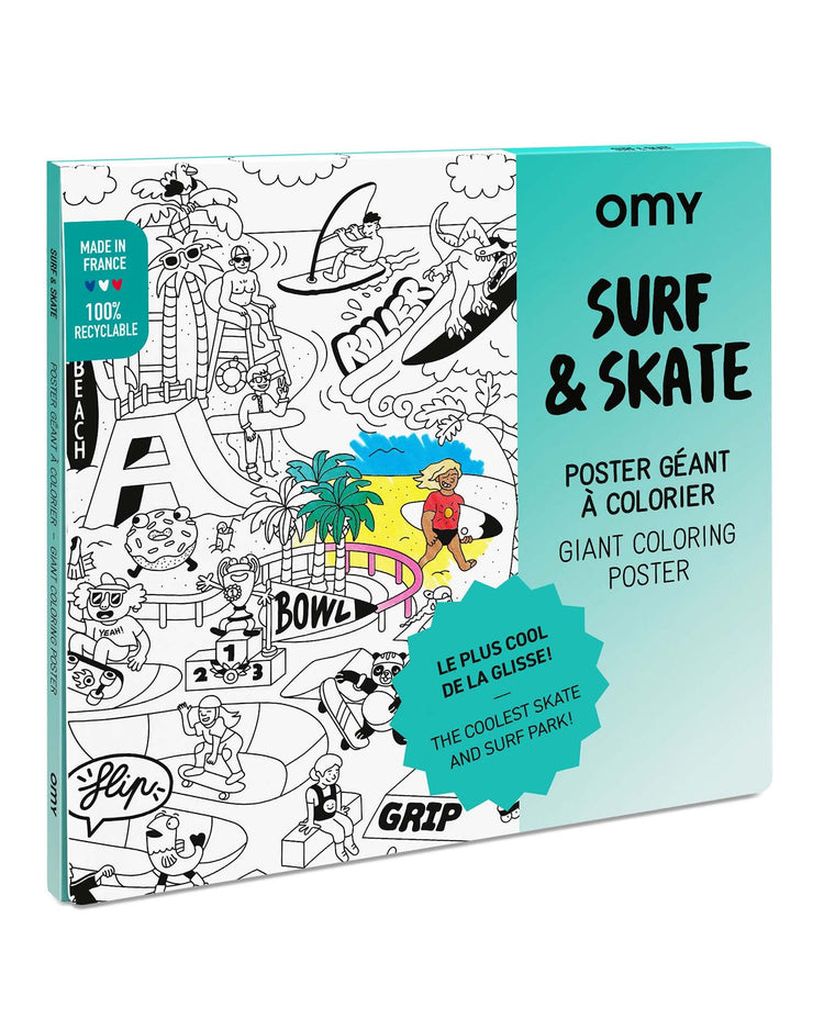 Little omy play surf + skate giant coloring poster