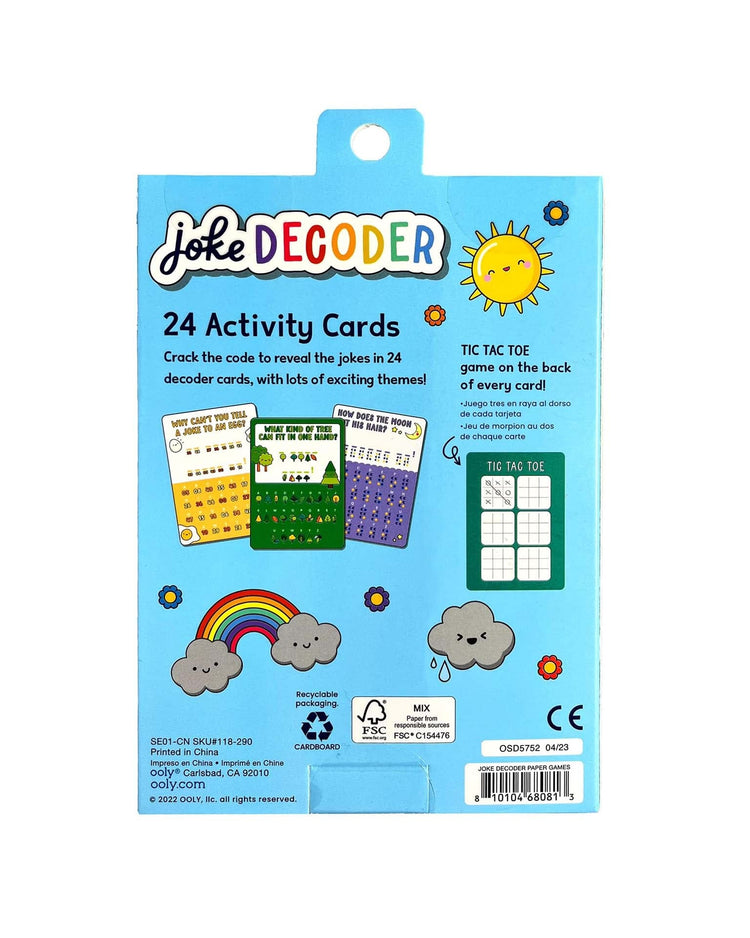 Little ooly play activity cards - joke decoder paper gams