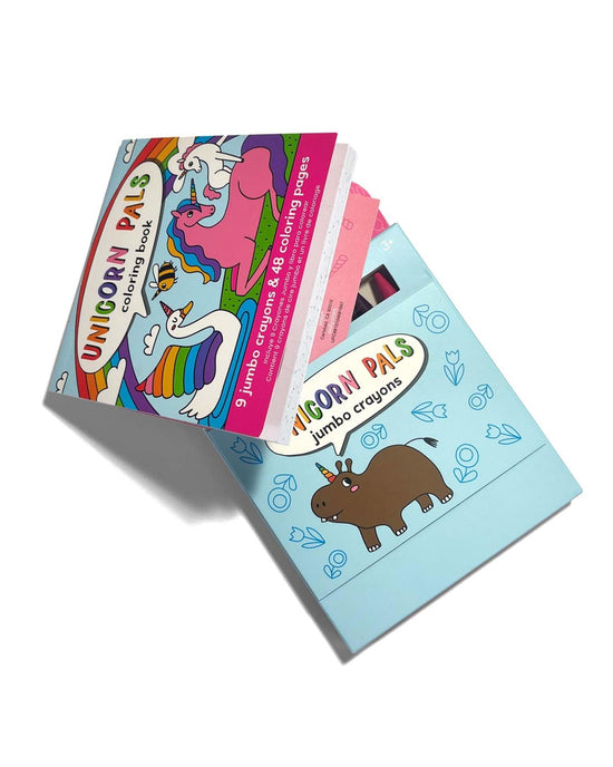 Little ooly play carry along! coloring book + crayon set unicorn pals