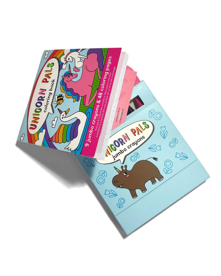 Little ooly play carry along! coloring book + crayon set unicorn pals