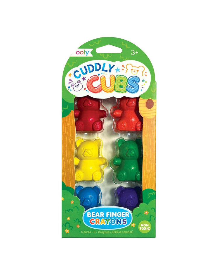 Little ooly play cuddly cubs bear finger crayons - set of 6