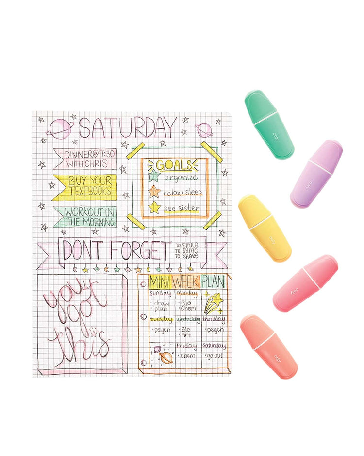Little ooly play le bonbon patisserie scented pastel highlighters