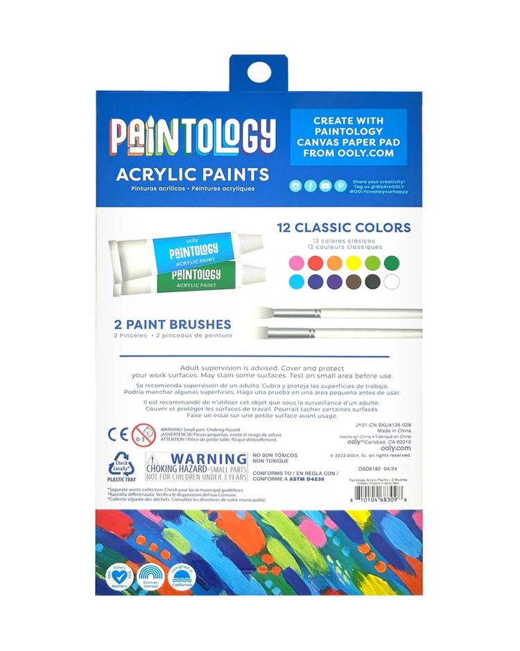 Little ooly play paintology acrylic paints set classic colors