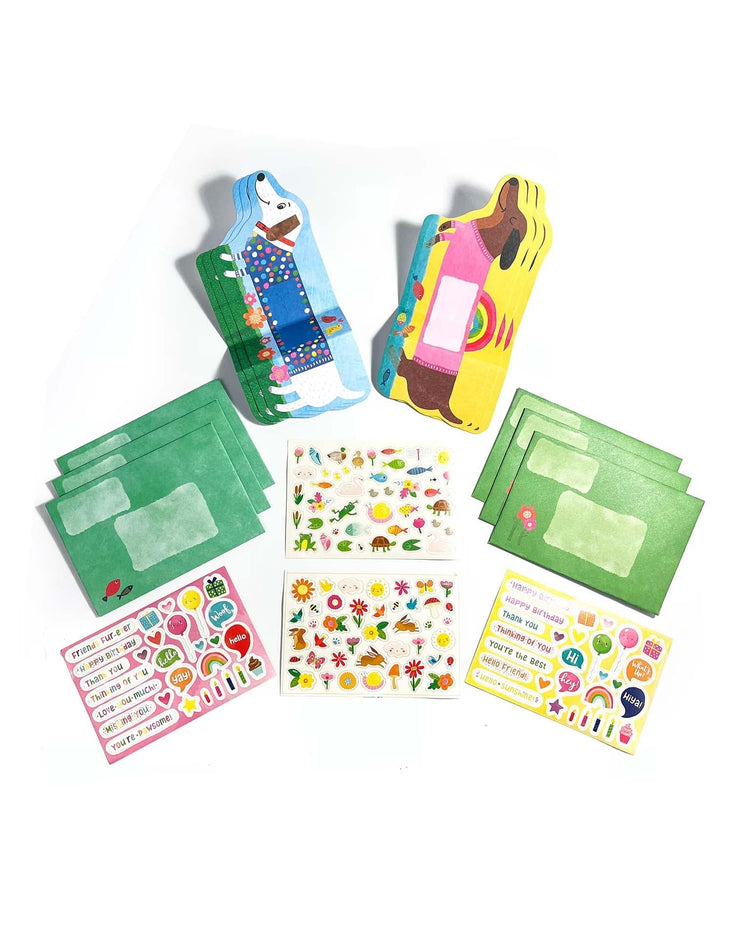 Little ooly play tiny tadas notecard & sticker kit - playful pups