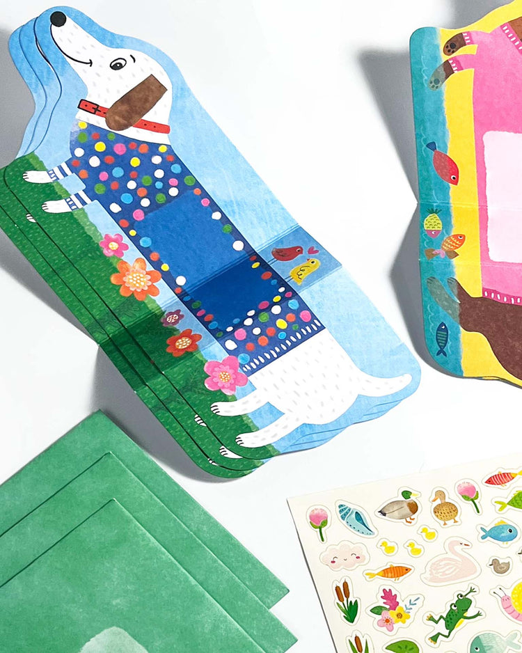 Little ooly play tiny tadas notecard & sticker kit - playful pups