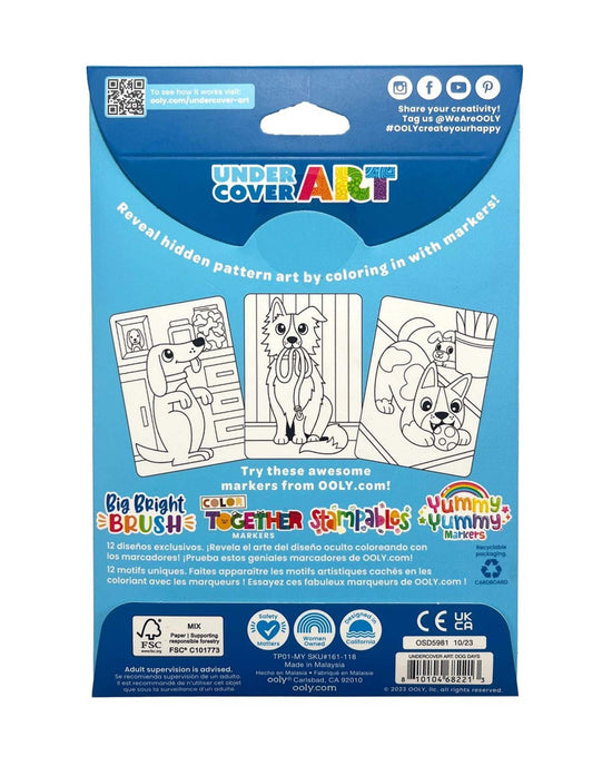 Little ooly play undercover art hidden pattern coloring activity art cards dog days