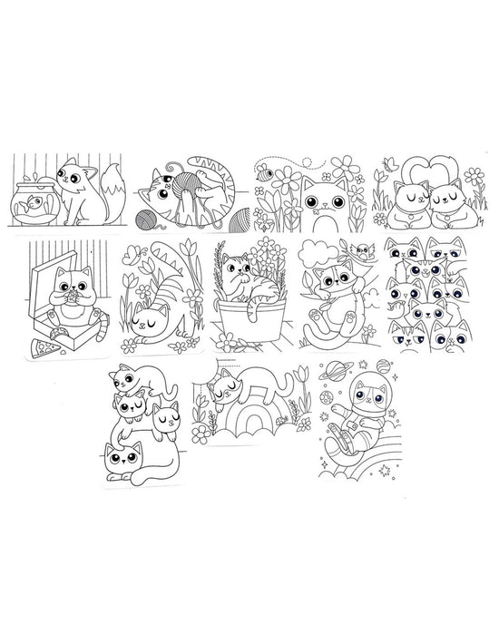 Little ooly play undercover art hidden pattern coloring activity art cards smitten kittens