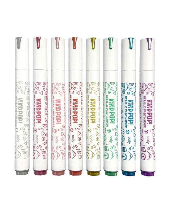 Little ooly play vivid pop! Water-based paint markers metallic set of 8