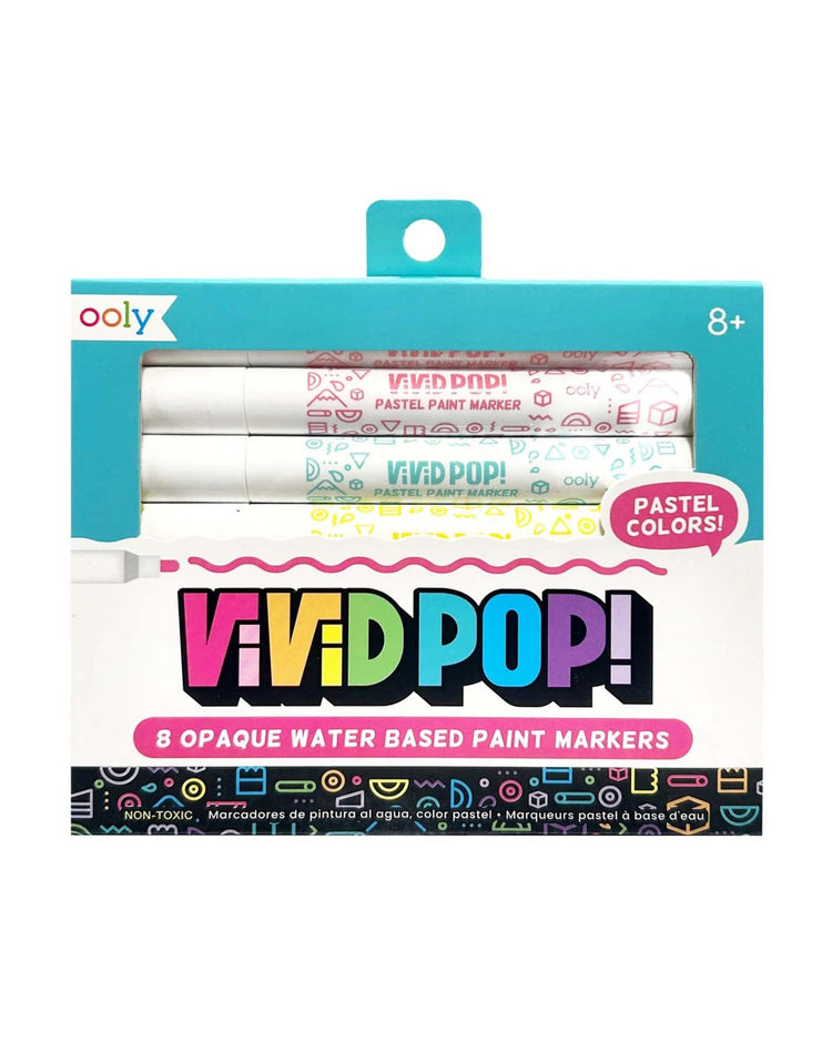 Little ooly play vivid pop! Water-based paint markers pastel set of 8