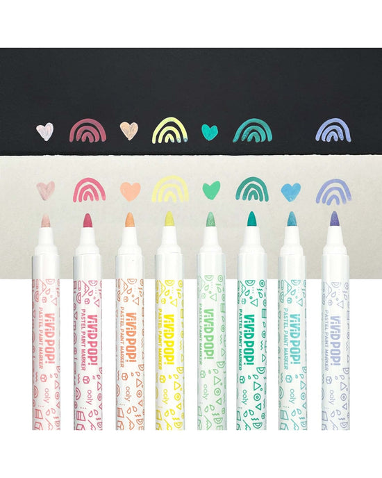 Little ooly play vivid pop! Water-based paint markers pastel set of 8