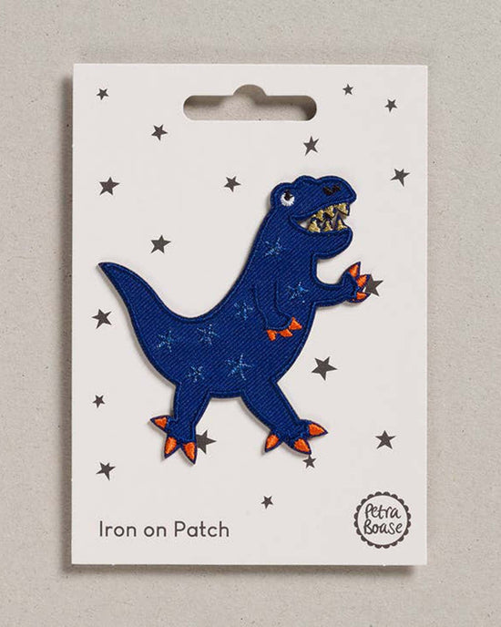 Little petra boase accessories blue dinosaur iron on patch