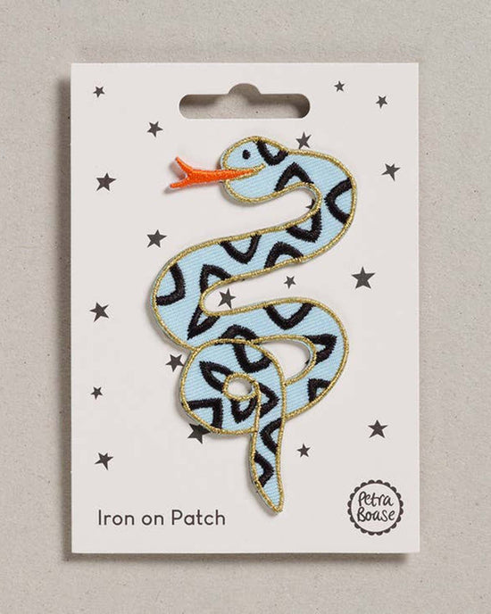 Little petra boase accessories blue snake iron on patch