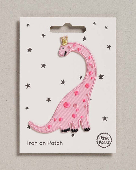 Little petra boase accessories pink dinosaur iron on patch