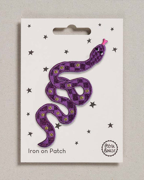 Little petra boase accessories purple snake iron on patch