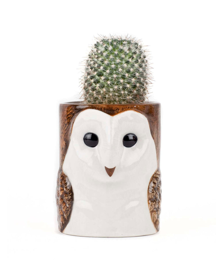 Little quail ceramics home barn owl pencil pot