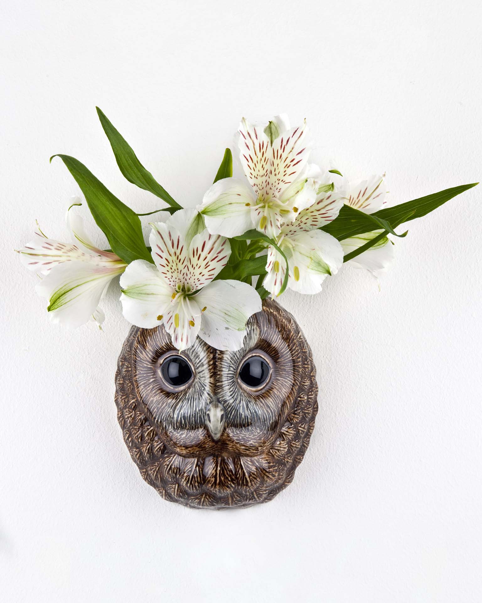 Little quail ceramics home small tawny owl wall vase