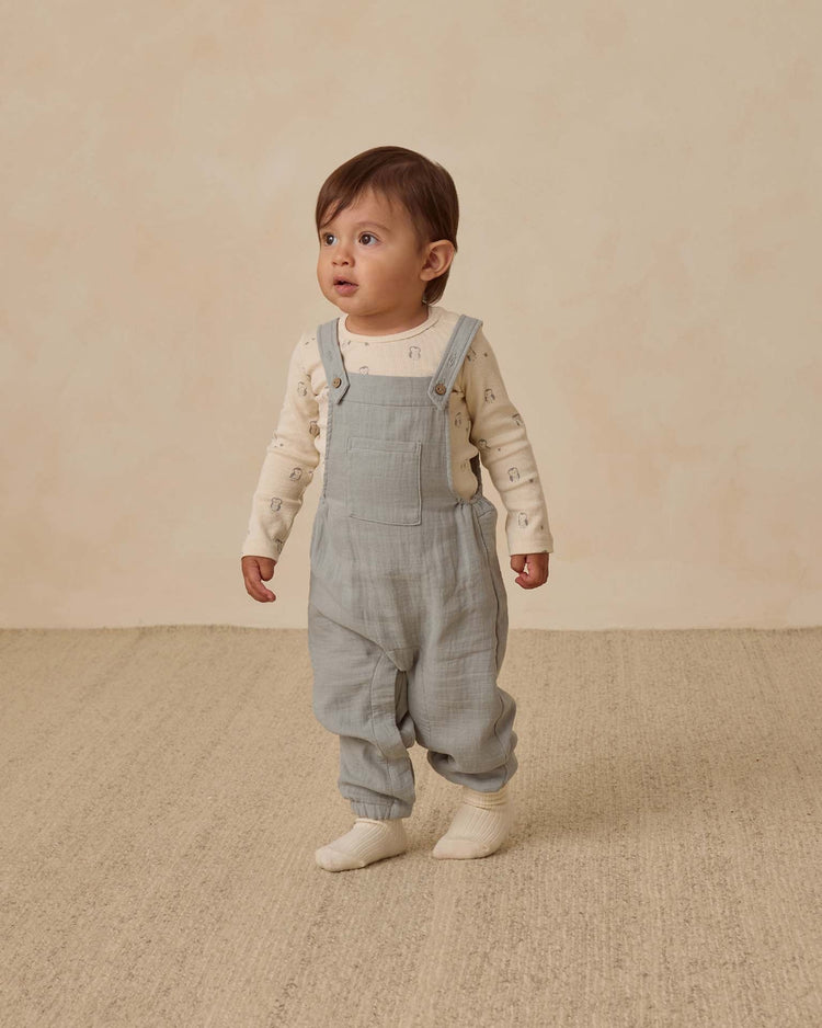Little quincy mae baby baby overall in steel blue