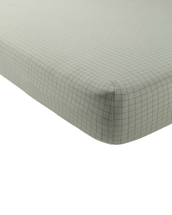 Little quincy mae baby OS bamboo crib sheet in sage grid