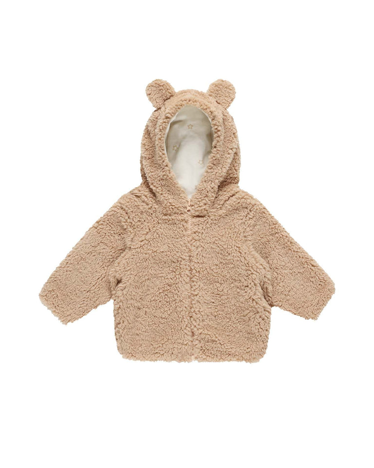 Little quincy mae baby bear jacket in beige