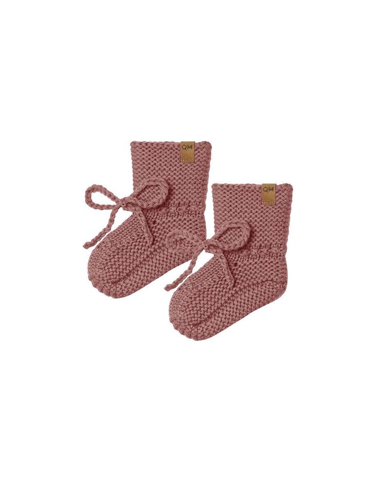 Little quincy mae BABY knit booties in fig