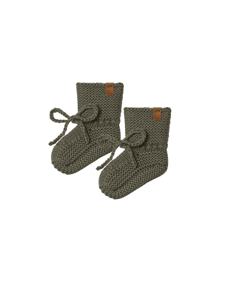 Little quincy mae BABY knit booties in forest