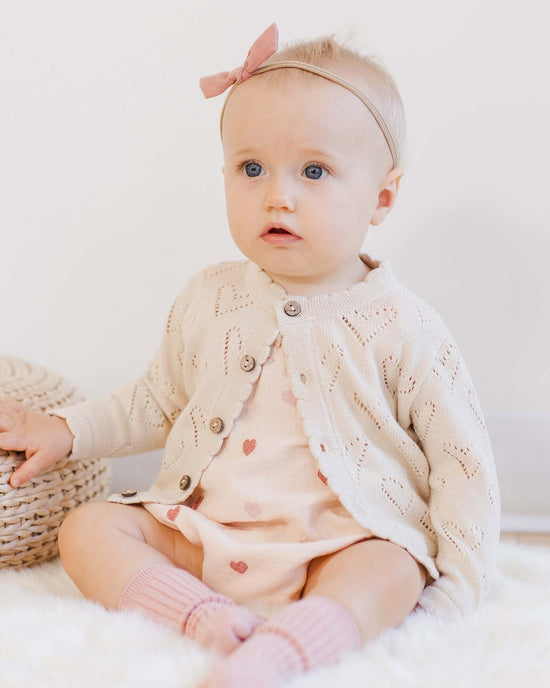 Little quincy mae baby knit cardigan in ivory