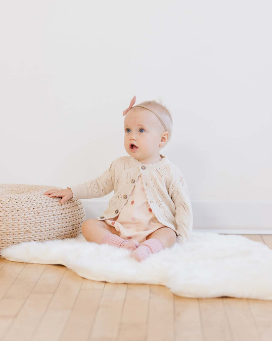 Little quincy mae baby knit cardigan in ivory