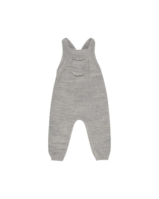 Little quincy mae baby knit overall in heathered blue