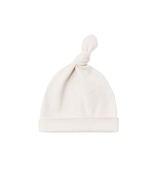 Little quincy mae baby 0-6M knotted baby hat in ivory