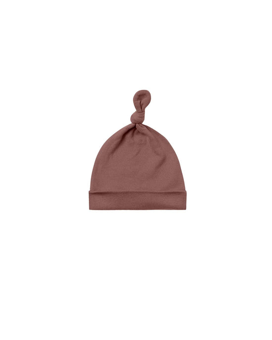 Little quincy mae BABY 0-6M knotted baby hat in plum