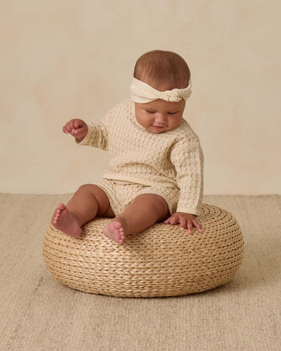Little quincy mae baby knotted headband in natural