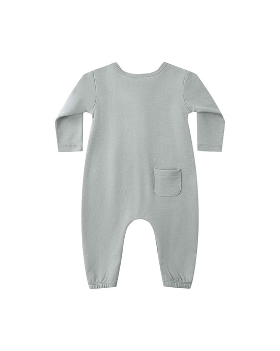 Little quincy mae baby long sleeve jumpsuit in steel blue