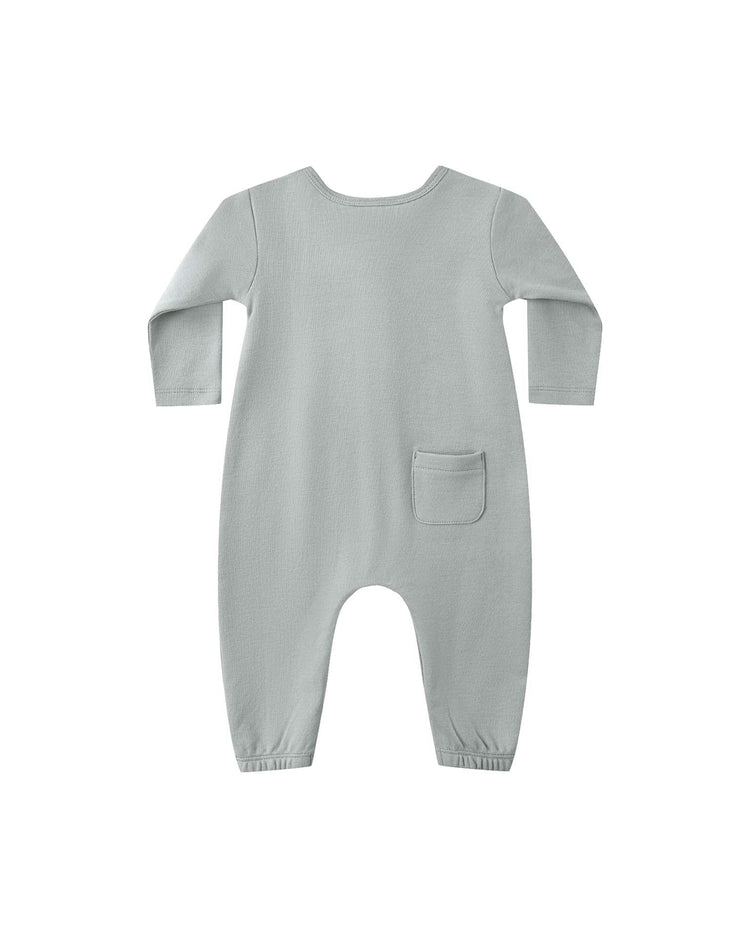 Little quincy mae baby long sleeve jumpsuit in steel blue