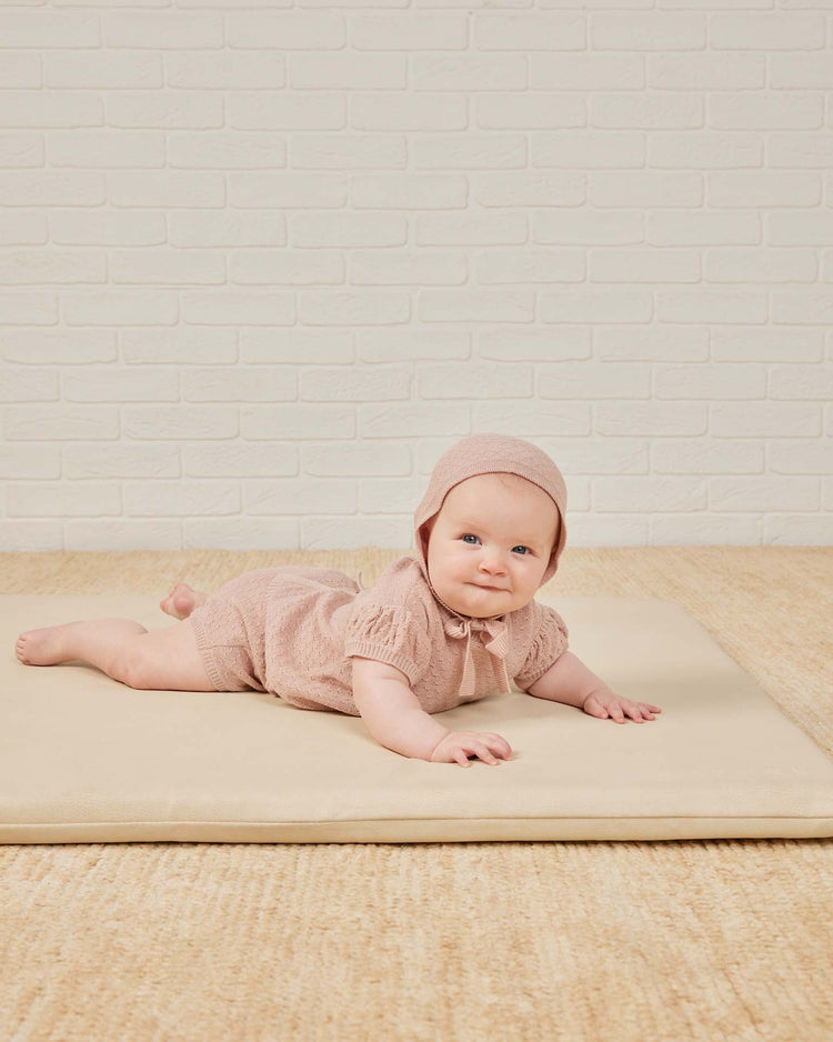 Little quincy mae baby penny knit set in blush