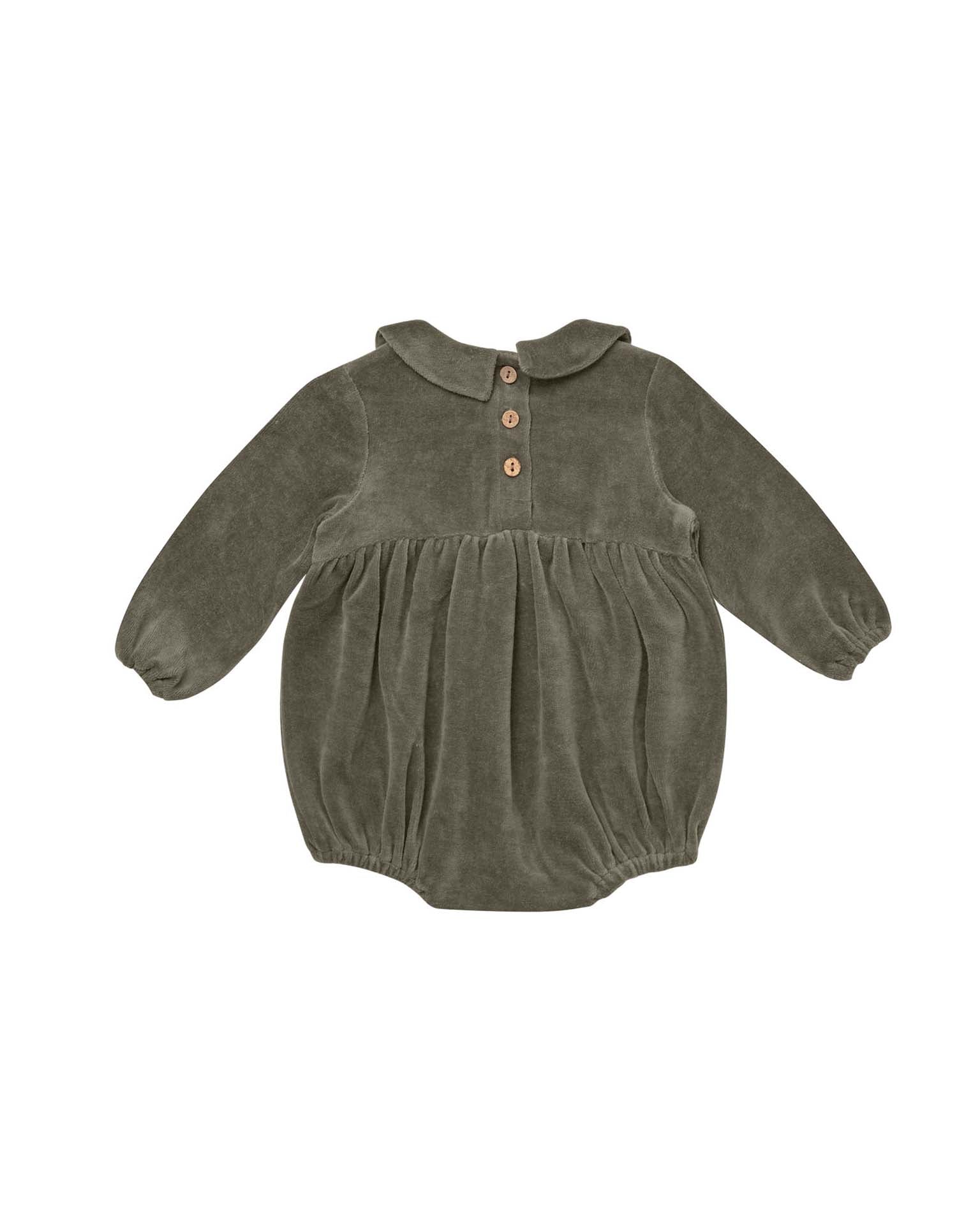 Little quincy mae BABY peter pan romper in forest