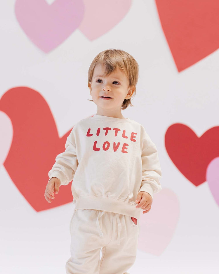 Little quincy mae baby relaxed fleece sweatshirt in little love