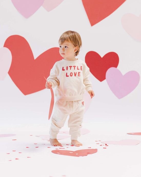Little quincy mae baby relaxed fleece sweatshirt in little love