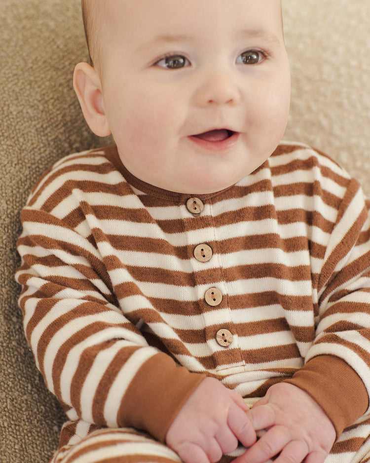 Little quincy mae baby relaxed jumpsuit in cedar stripe
