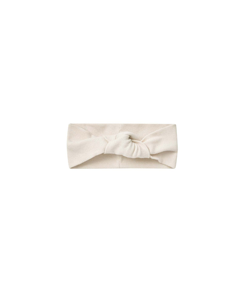 Little quincy mae baby ribbed knotted headband in natural